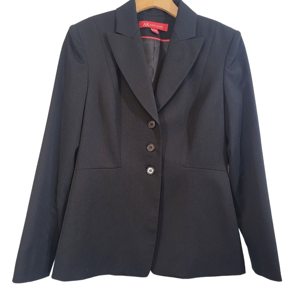 Anne Klein Blazer Women's Elegant Classic Career Black‎ Jacket Size 6P Petite